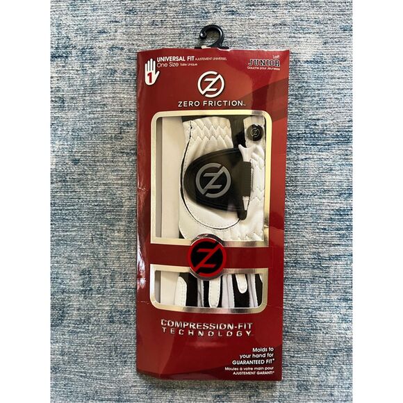 New! Zero Friction Performance Junior's Left Compression Fit Left Glove White - Picture 1 of 5